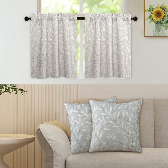 Other - 5008 18 x 18 Inch Country Rustic Grey Leaves Pattern Throw Pillowcases